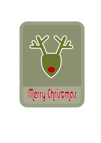 Christmas card with reindeer head. — Stock Vector