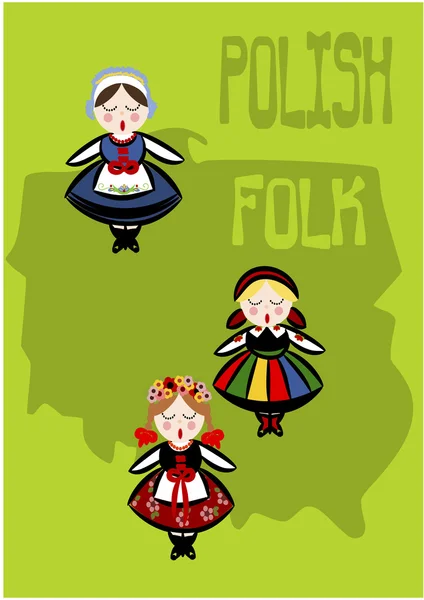 Polonya halk - vektör çizim. — Stok Vektör