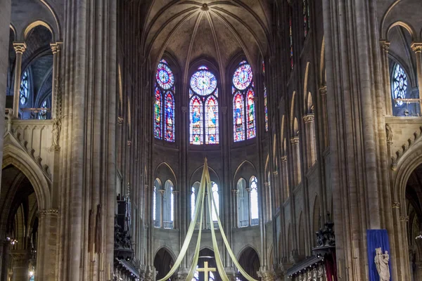 Interior of Cathedral Notre Dame - Paris. — Stock Photo, Image