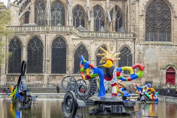 Stravinsky Fountain - Paris, France. — Stock Photo, Image