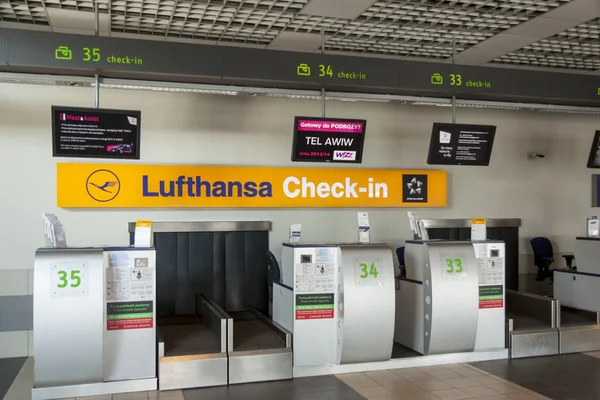 Interior of Katowice International Airport - Pyrzowice, Poland. — Stock Photo, Image