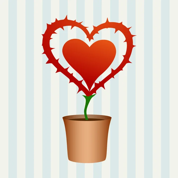 Srdce květ s trny — Stockový vektor