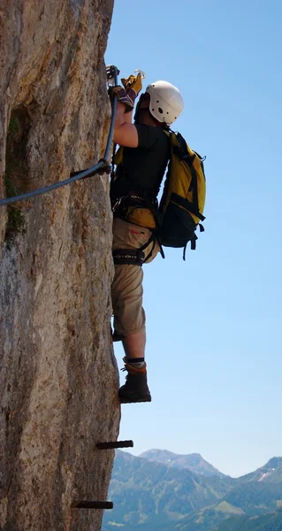 Klettersteig - extreme sport in austria — Stock Photo, Image