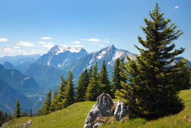 mavi dağ - manzara mavi ve kaltmauer - hhochschwab alpen - Avusturya bağlar.