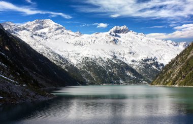 mount olperer schlegeisspeicher Gölü - zillertal alps - Avusturya yukarıda güzel görünümü