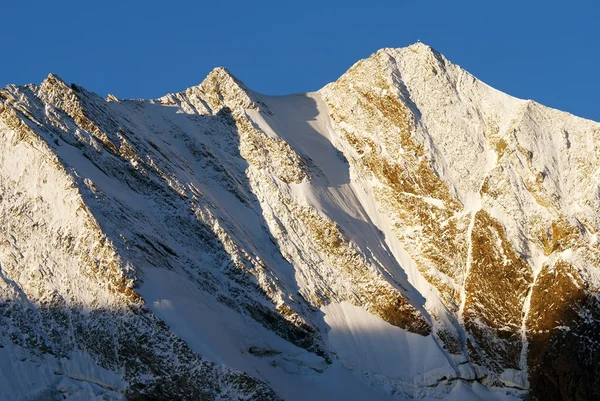 Morgon Visa från zillertaler alpen på hochfeiler eller gran piastro gruppe - gränsen mellan Österrike och Italien — Stockfoto