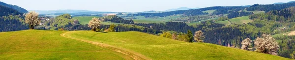 Vista de primavera desde las montañas de los Cárpatos - Javorniky - Eslovaquia — Foto de Stock