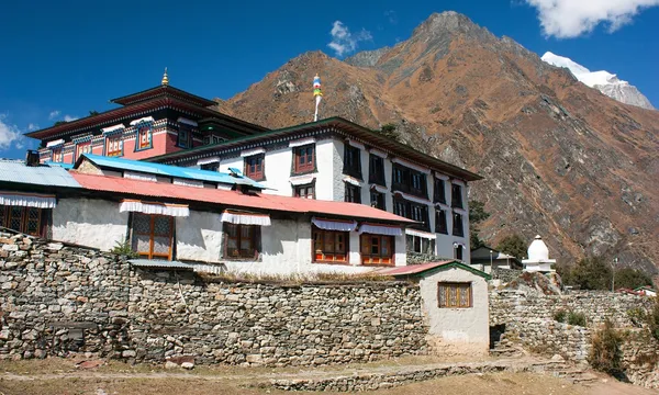 Tengboche - buddhista tibeti kolostorban khumbu, a mont everest régió, Nepál. Sagarmatha nemzeti park — Stock Fotó
