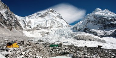 mt everest ana kampı görünümünü