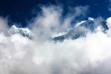 kangtega ve thamserku - namche bazar everest giderken yukarıda güzel bağlar Merkez kampına - nepal