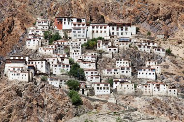 Karsha gompa - buddhist monastery in Zanskar valley - Ladakh - Jammu and Kashmir - India clipart