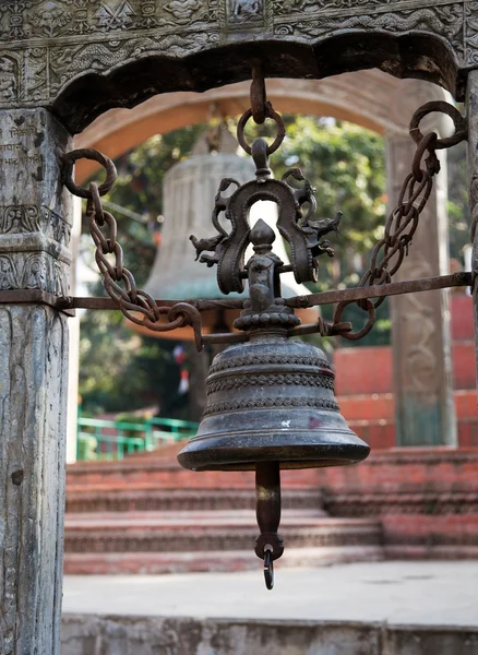 Bell in swayambhunath stoepa - kathmandu - nepal — Stockfoto