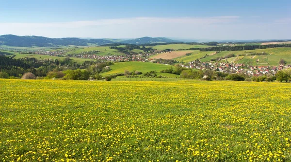 Panoramautsikt över horni lidec village - carpathiam berg - Tjeckien — Stockfoto