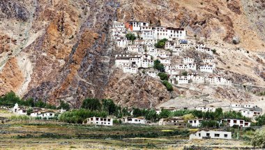 Karsha gompa - buddhist monastery in Zanskar valley - Ladakh - Jammu and Kashmir - India clipart