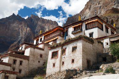 Lingshed (Lingshet, Lingshot) gompa - buddhist monastery in Zanskar valley - Ladakh - Jamu and Kashmir - India clipart