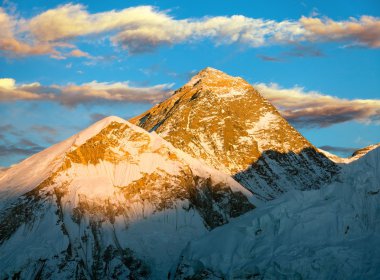 kala patthar - trek everest ana kampı - Nepal everest akşam manzarası