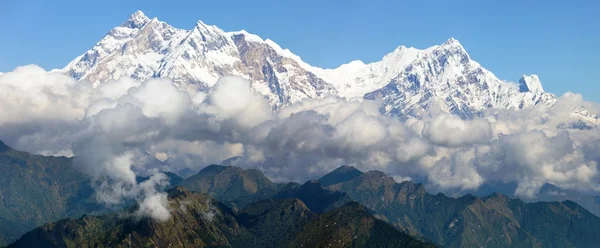 Vista de Annapurna Himal desde el paso Jaljala - Nepal - Asia — Foto de Stock