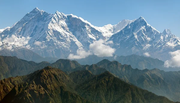 Vista de Annapurna Himal de Jaljala passar - Nepal - Ásia — Fotografia de Stock