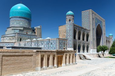 görünümünü tilla kari medressa - registan - Semerkant - Özbekistan
