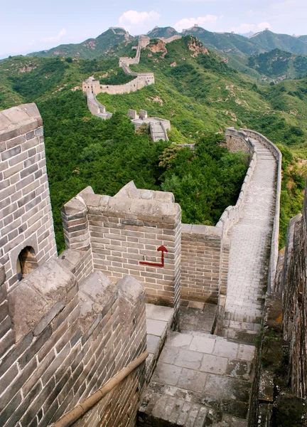 Pohled na velkou čínskou zeď se nachází v provincii hebei — Stock fotografie