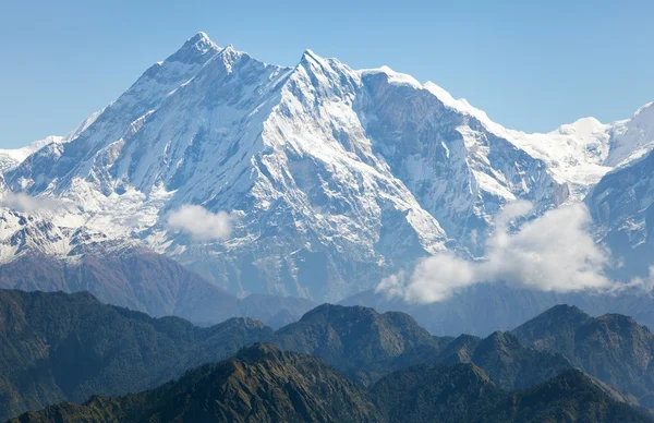 Utsikt över annapurna himal från jaljala passera - nepal - Asien — Stockfoto