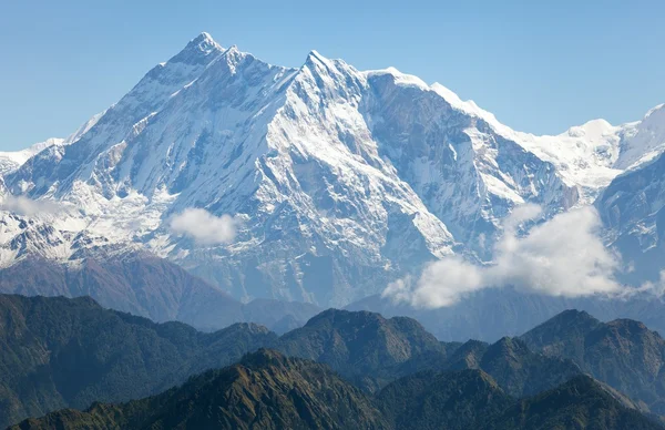 Pohled na annapurna himal z jaljala projít - Nepál - Asie — Stock fotografie