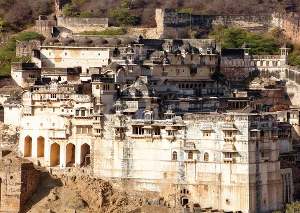 Taragarh Fort Bundi Stad Typisk Medeltida Fästning Rajasthan Indien — Stockfoto