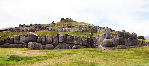 Pohled Zříceniny Sacsayhuaman Inca Cuscu Nebo Cuzcu Peru — Stock fotografie