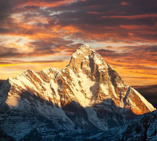 Góra Nanda Devi Jedna Najlepszych Gór Himalajach Indii Widok Joshimath — Zdjęcie stockowe