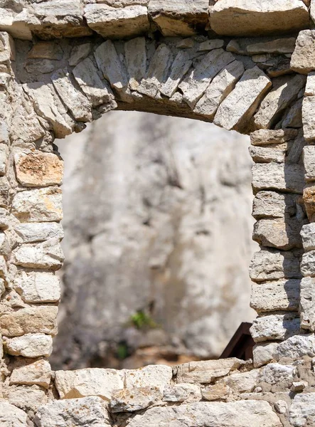 Stone Windowspissky Hrad Castle Ruin Spisske Podhradie Town Village Spis — Stock Photo, Image