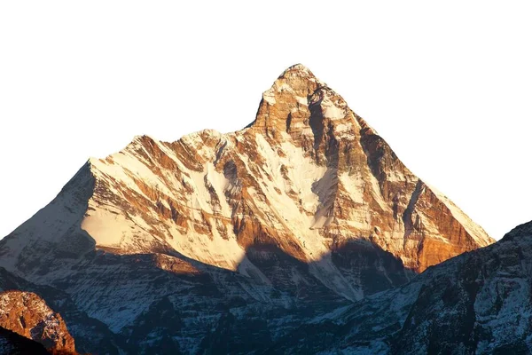 Monte Nanda Devi Isolado Fundo Céu Branco Dos Melhores Montes — Fotografia de Stock