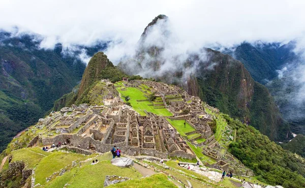 Machu Picchu Panoramautsikt Över Peruanska Inkan Stad Unesco Världsarv Plats — Stockfoto