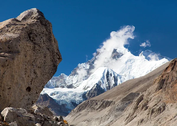 Vista Monte Everest Lhotse Lhotse Shar Vale Malau Barun Montanhas — Fotografia de Stock