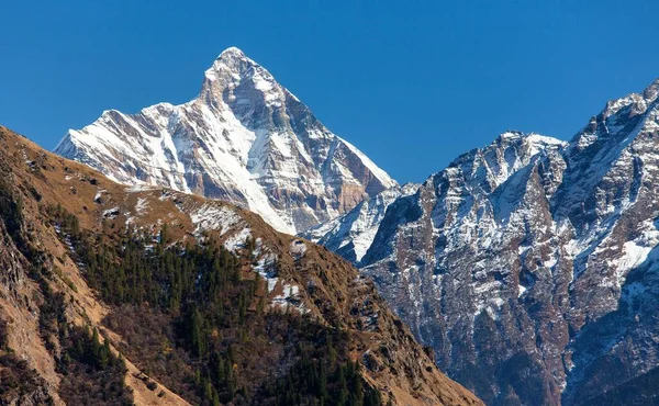 Berg Nanda Devi Een Van Beste Bergen India Himalaya Gezien — Stockfoto