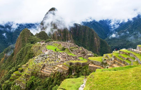 Machu Picchu Blick Auf Peruanische Inkastadt Unesco Weltkulturerbe Heiliges Tal — Stockfoto