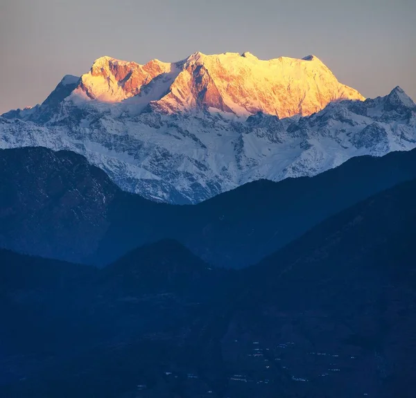 Mount Chaukhamba Ranní Pohled Himalája Indické Himálaje Velké Himálajské Pohoří — Stock fotografie