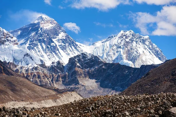 Parte Superior Del Monte Everest Desde Valle Gokyo Camino Campamento —  Fotos de Stock