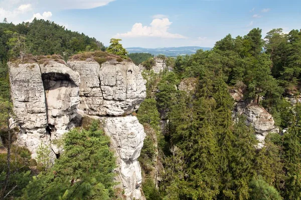 Hruhske Skalni Mesto Rock Panorama Sandstone Rock City Cesky Raj — стоковое фото