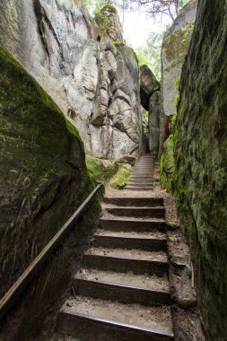 Hruboskalske skalni mesto rock panorama, kum taşı şehri, Cesky raj, czech veya Bohem cenneti, Çek Cumhuriyeti