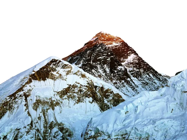Гора Эверест Изолированы Белом Фоне Неба Ночной Панорамный Вид Эверест — стоковое фото