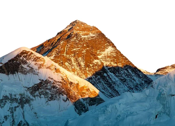 Monte Everest Aislado Sobre Fondo Del Cielo Blanco Vista Panorámica — Foto de Stock