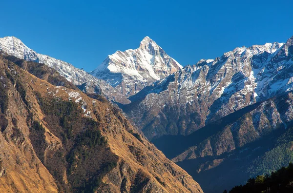 Mount Nanda Devi Jeden Nejlepších Koní Indické Himaláji Viděn Joshimath — Stock fotografie