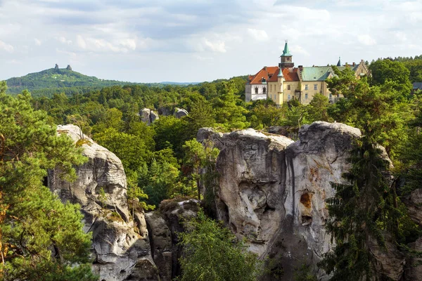 Castello Hruba Skala Rovina Del Castello Trosky Città Rocciosa Arenaria — Foto Stock