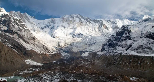 Ochtend Panoramisch Uitzicht Berg Annapurna Van Annapurna Zuid Basiskamp Nepal — Stockfoto