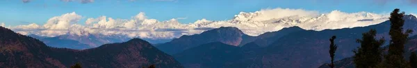 Mount Chaukhamba Kvällsutsikt Himalaya Indiska Himalaya Stora Himalaya Utbud Bergspanorama — Stockfoto