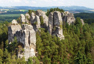 Hruboskalske skalni mesto rock panorama, kum taşı şehri, Cesky raj, czech veya Bohem cenneti, Çek Cumhuriyeti
