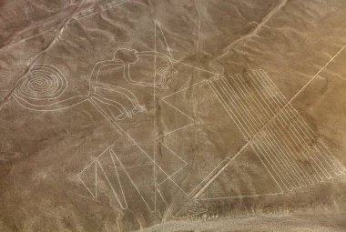 Maymun geoglifleri, Nazca veya Nasca gizemli çizgiler ve geoglifler Peru 'nun simgeleri.