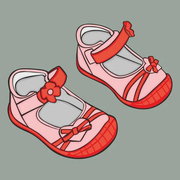 Un par de zapatos de niña — Vector de stock