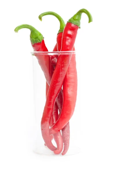 Tre röd chili peppers — Stockfoto