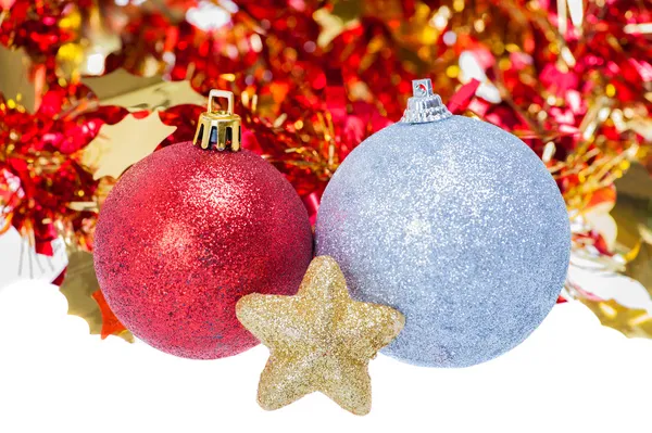 Christmas balls with background — Stock Photo, Image